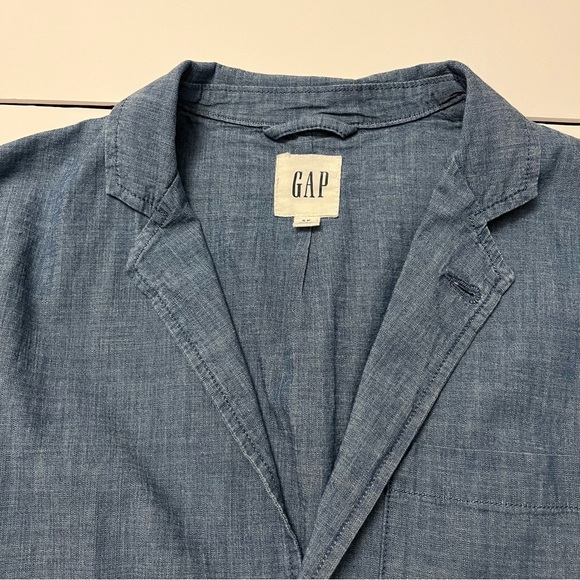 Men’s GAP Chambray Blazer 3-Button Size Small 42-44 Cotton Blend - Picture 8 of 10
